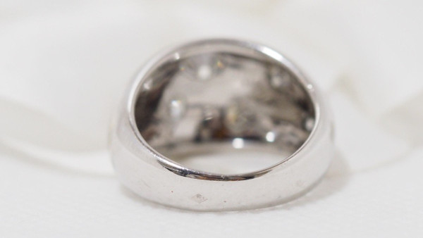 Anello Bangle In Oro Bianco E Diamanti