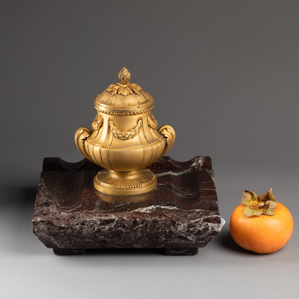 Encrier, Bronze Doré Et Marbre. Fonderie Susse Frères, XIXe Siècle