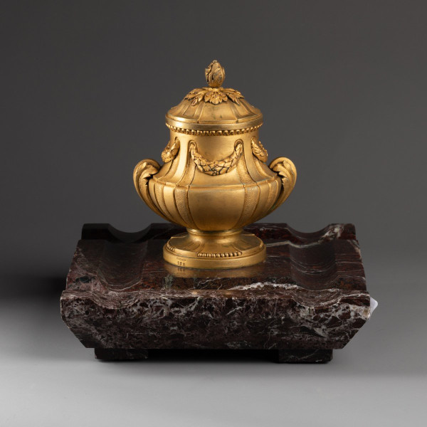 Encrier, Bronze Doré Et Marbre. Fonderie Susse Frères, XIXe Siècle