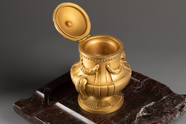 Encrier, Bronze Doré Et Marbre. Fonderie Susse Frères, XIXe Siècle
