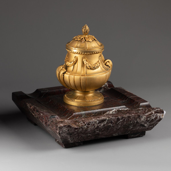 Encrier, Bronze Doré Et Marbre. Fonderie Susse Frères, XIXe Siècle