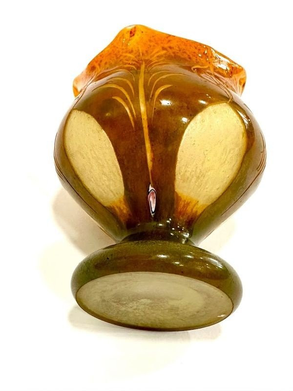 Vase Le Verre Français  "feuillages Stylisés"
