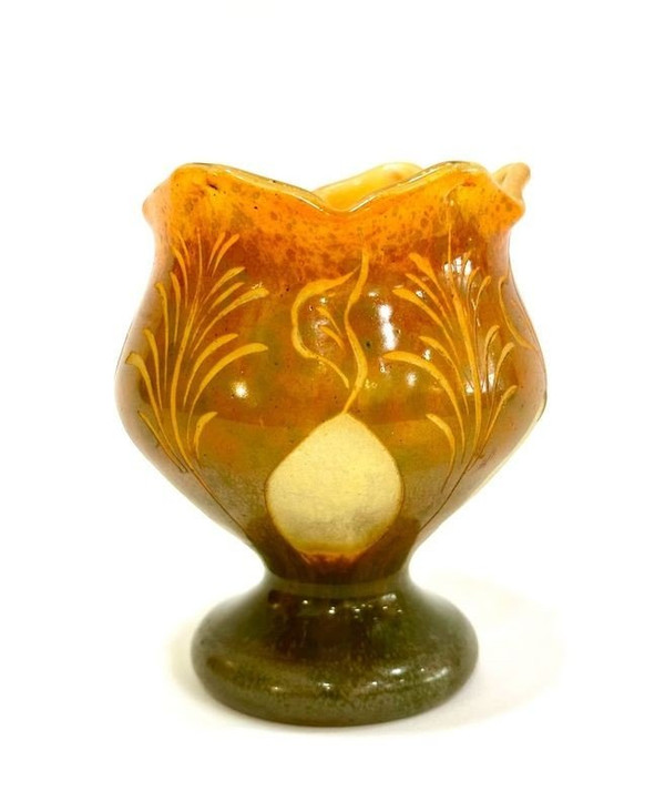 Vase Le Verre Français  "feuillages Stylisés"