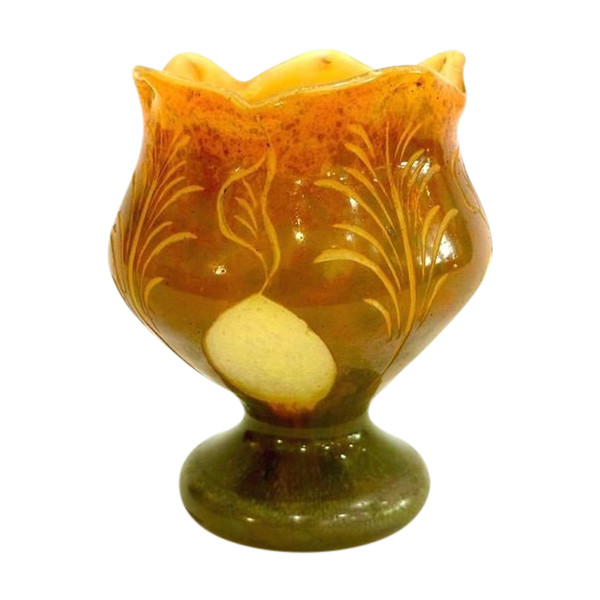 Vase Le Verre Français  "feuillages Stylisés"