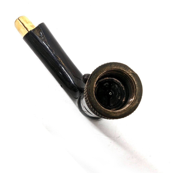 Canne Fusil De Collection Pommeau En Corne , Fut En Bambou XIXème