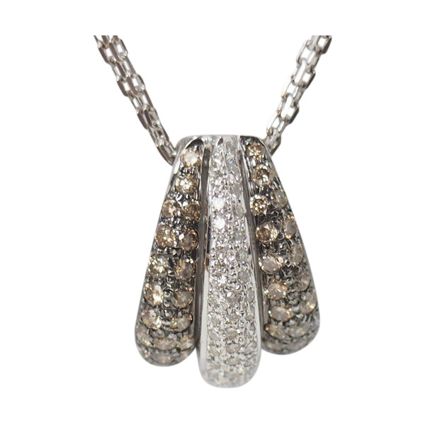 Collier Pendentif En Or Blanc Et Diamants