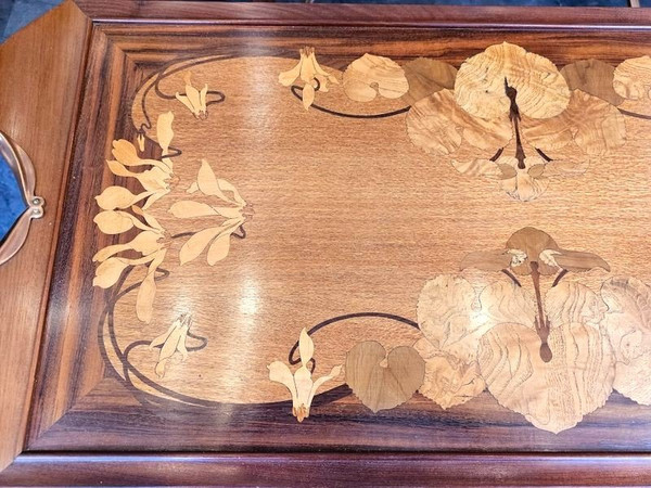 Table Servante Majorelle Art Nouveau "Cyclamens "