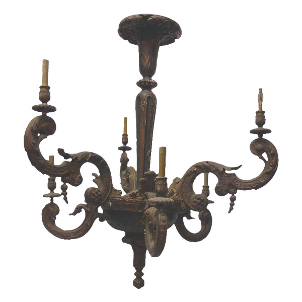 Rockery Style Painted Wooden Chandelier