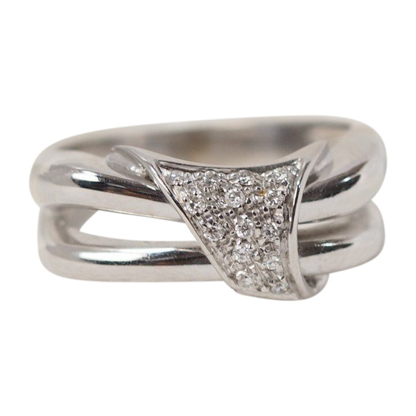 Anello Nodo In Oro Bianco E Diamanti