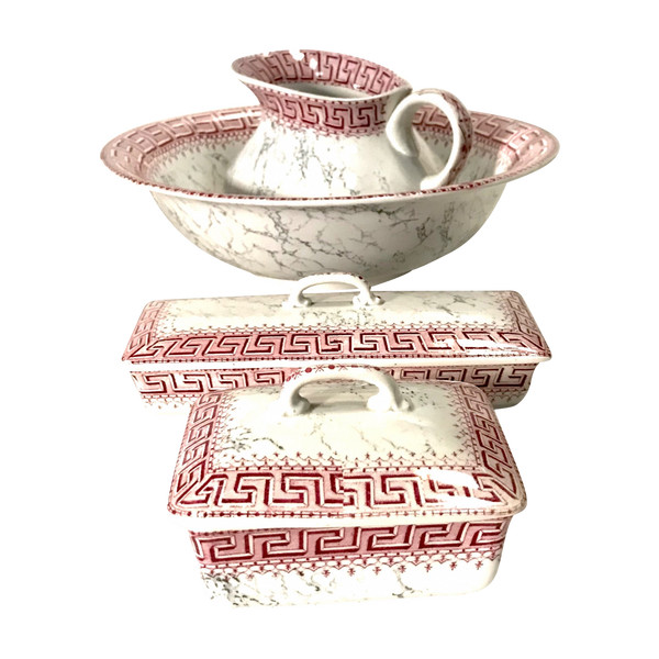 Set da toilette in terracotta Keller e Guérin del XIX secolo