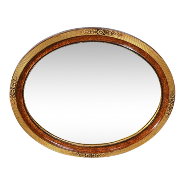 Miroir Ovale en Bois Doré – Début XXe