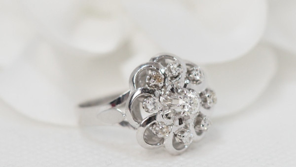 Anello Entourage In Oro Bianco E Diamanti