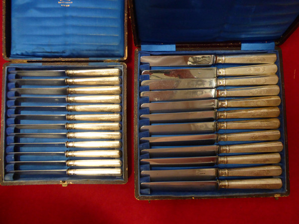 Housewife Of 24 Knives Mounted In Sterling Silver