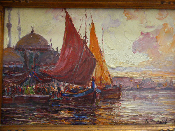 Tableau "rive Du Bosphore" Signé Robert Dumont-duparc