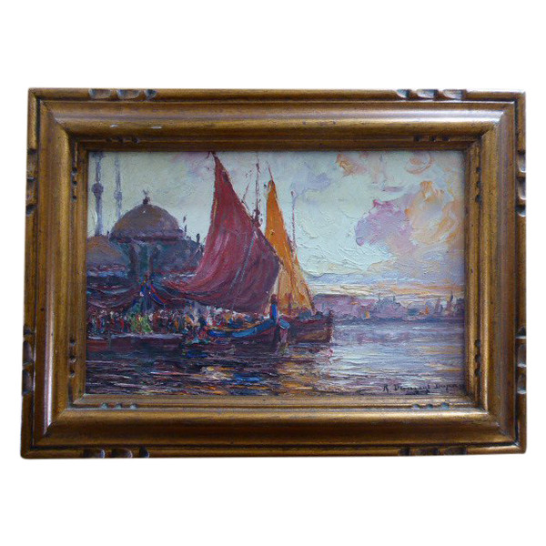Tableau "rive Du Bosphore" Signé Robert Dumont-duparc