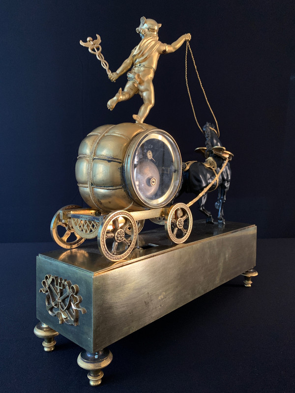 Claude Galle: Rare Mercury Char pendulum, Empire period.