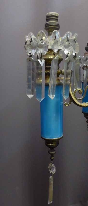 Lustre En Opaline Bleue Napoléon III