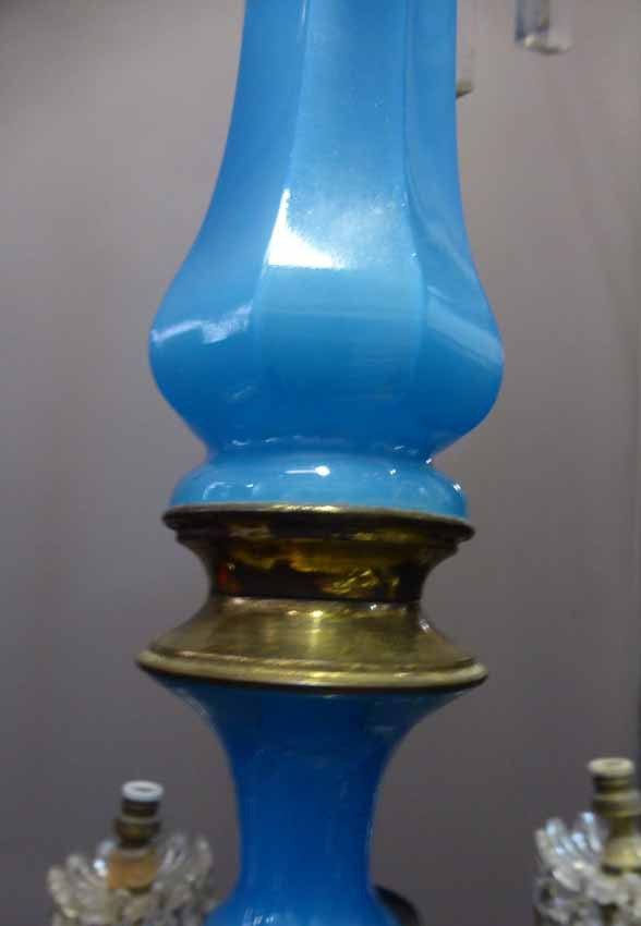 Lustre En Opaline Bleue Napoléon III