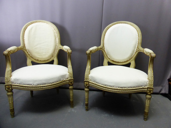 Pair Of Louis XVI Style Armchairs