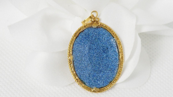 Pendentif En Or Jaune Et Porcelaine