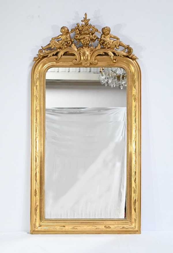 Importante Specchiera in Legno Dorato, Epoca Luigi Filippo - Metà XIX Secolo