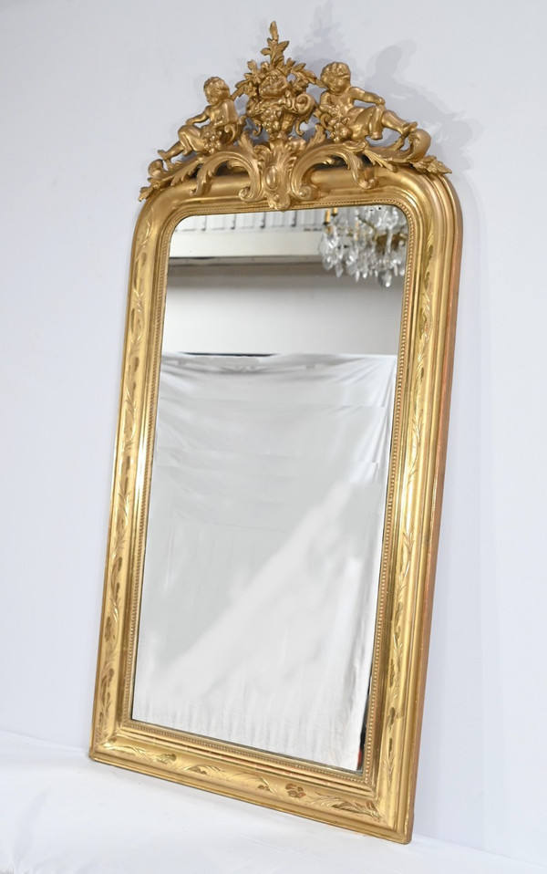 Importante Specchiera in Legno Dorato, Epoca Luigi Filippo - Metà XIX Secolo