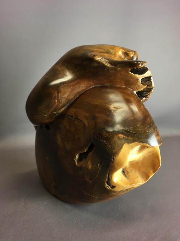 Scultura in legno, firmata "couradin