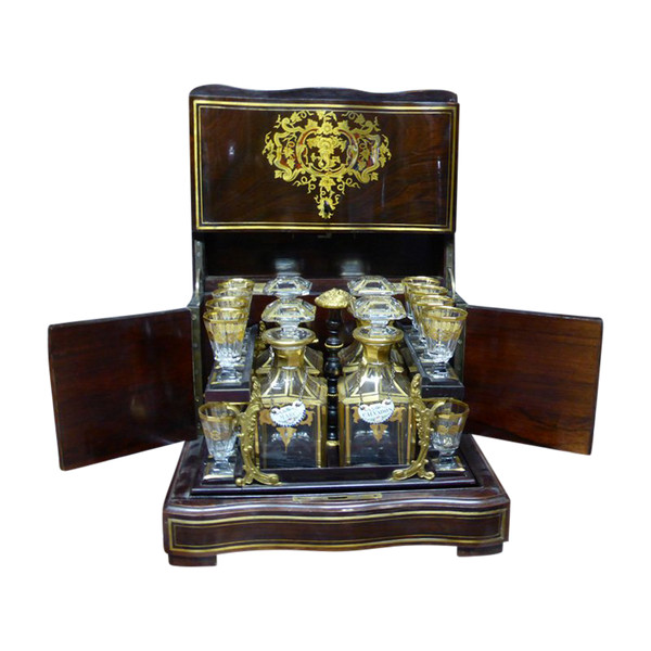 Boulle Marquetry Liqueur Cellar, Napoleon III Period