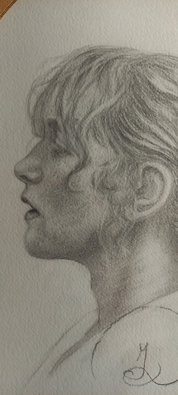 Porträt von Isabelle Huppert/Zeichnung