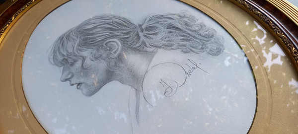 Porträt von Isabelle Huppert/Zeichnung