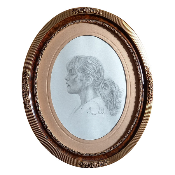 Porträt von Isabelle Huppert/Zeichnung