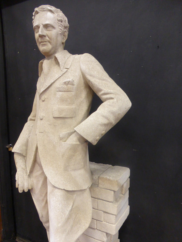 Große Statue (1.85 m) Von Reiter Aus Stein XX