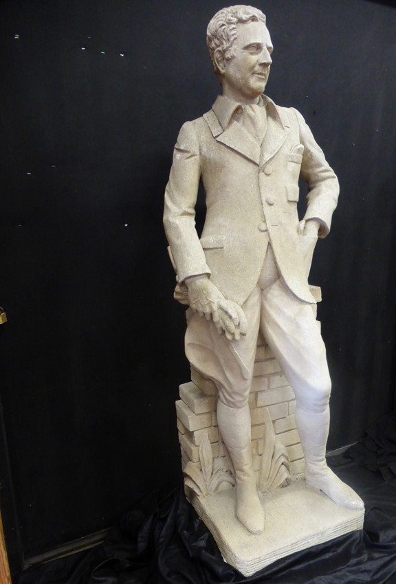 Große Statue (1.85 m) Von Reiter Aus Stein XX