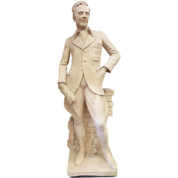 Große Statue (1.85 m) Von Reiter Aus Stein XX
