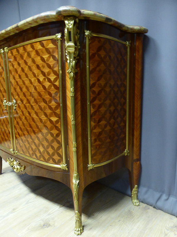 Buffet en marqueterie estampillé " Escalier de cristal Paris "