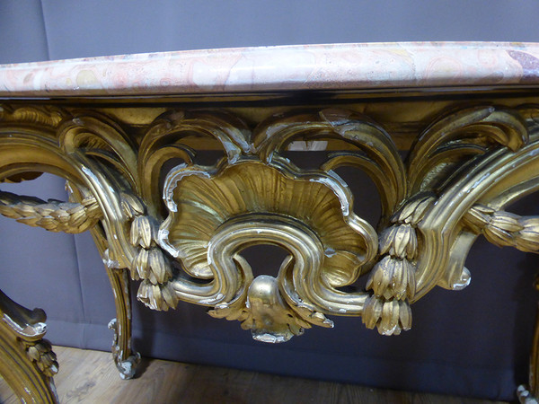 Console En Bois Doré Louis XV