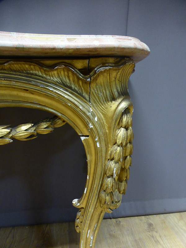 Console En Bois Doré Louis XV