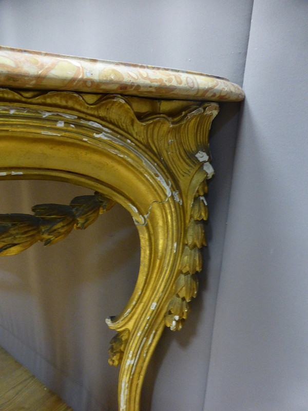 Console En Bois Doré Louis XV