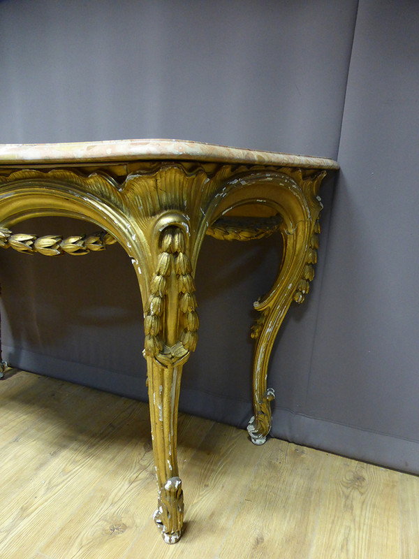 Console En Bois Doré Louis XV