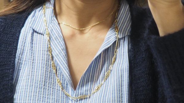 Collana in filigrana in oro giallo 18 Kt