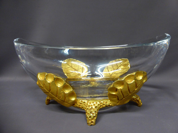 Signed Crystal And Bronze Cup