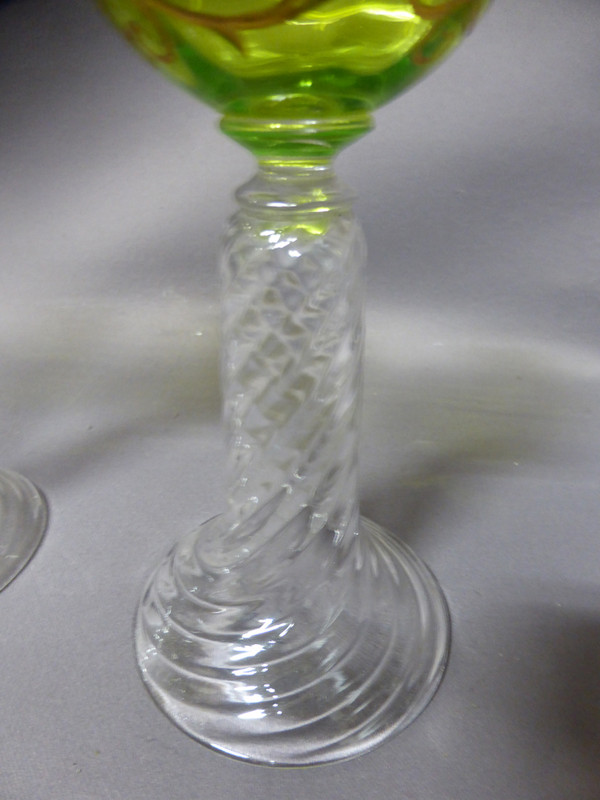 Suite Of 12 Rhine Wine Crystal Glasses