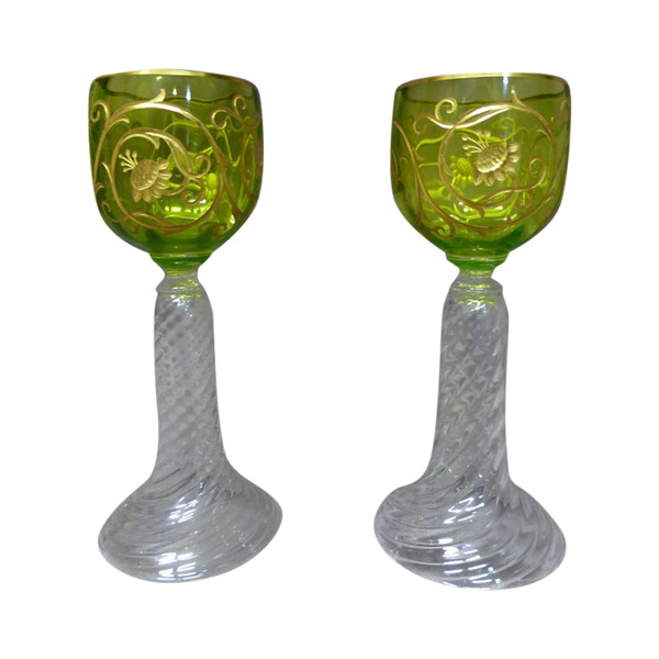 Suite Of 12 Rhine Wine Crystal Glasses
