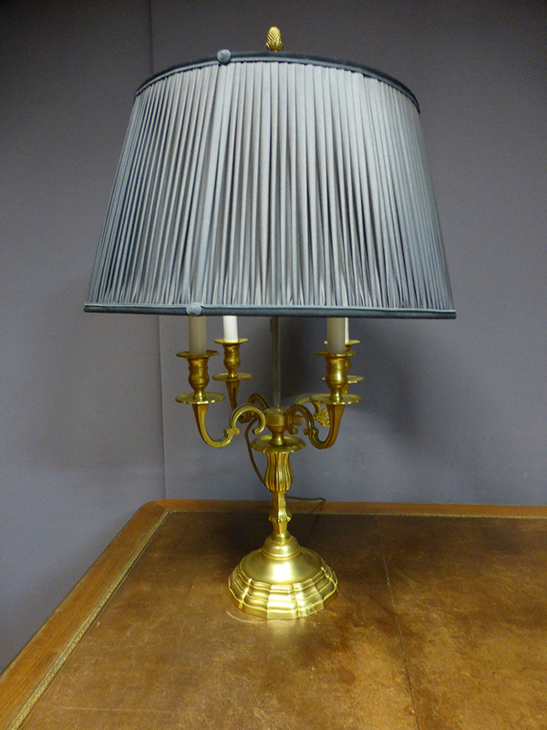 Lampada Bouillotte grande in bronzo dorato (0,90 m)