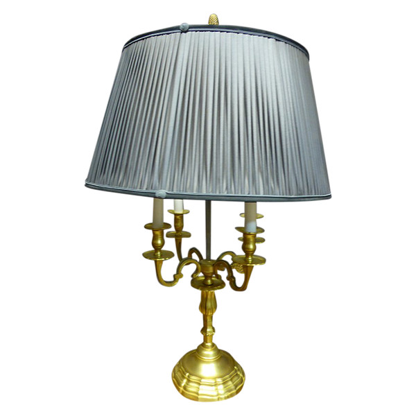 Lampada Bouillotte grande in bronzo dorato (0,90 m)