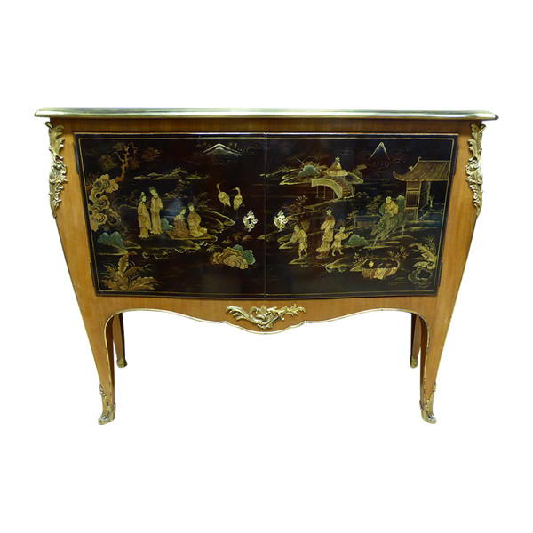 Marquetry And Chinese Lacquer Buffet