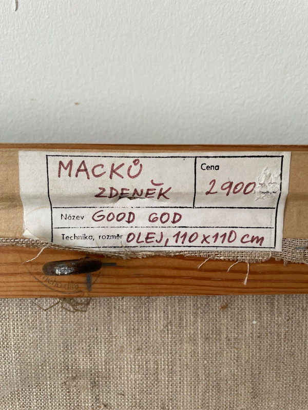Zdenek Macku (1943-2006) - « good God » Acrylique Sur Toile 110 X 110