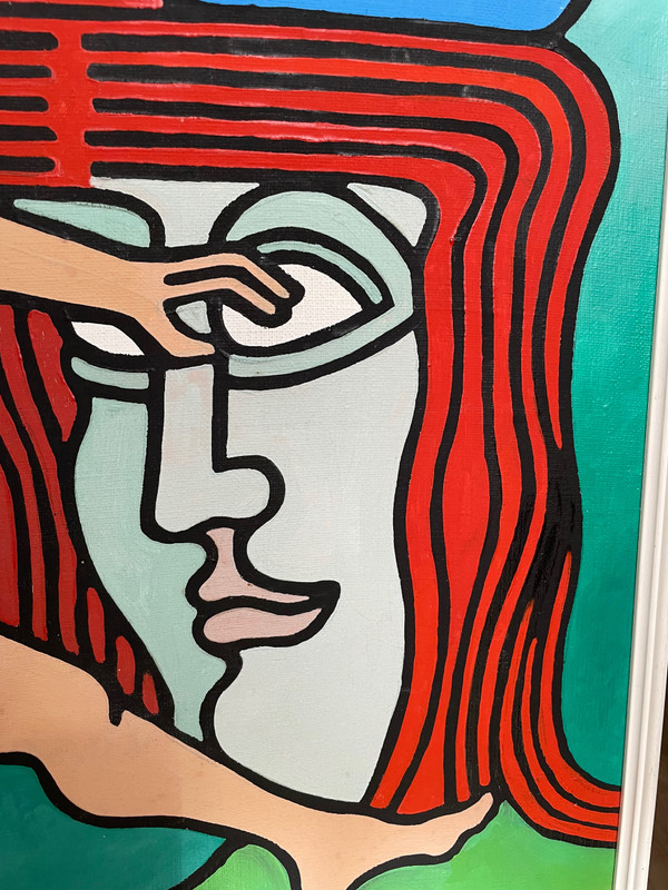 Zdenek Macku (1943-2006) - « good God » Acrylique Sur Toile 110 X 110