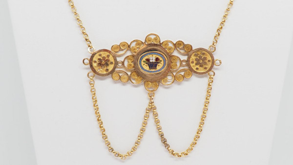 Collier En Or Jaune émaillé