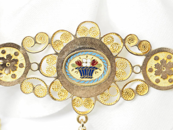 Collier En Or Jaune émaillé